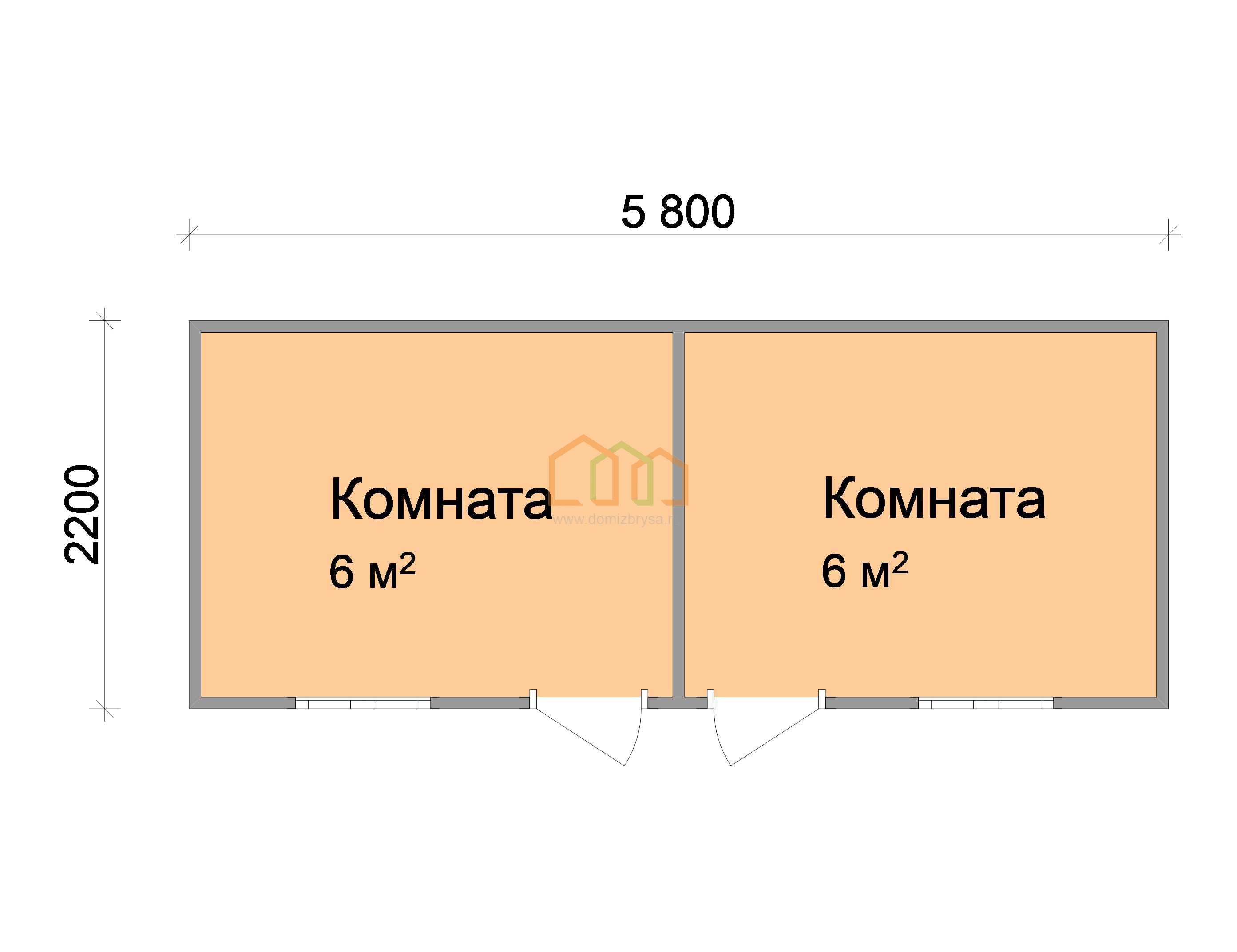 Металлическая бытовка для дачи эконом Магнолия-3 5.8x2.2 Площадь: 12.76 м²  в готовом виде под ключ в Березниках и области